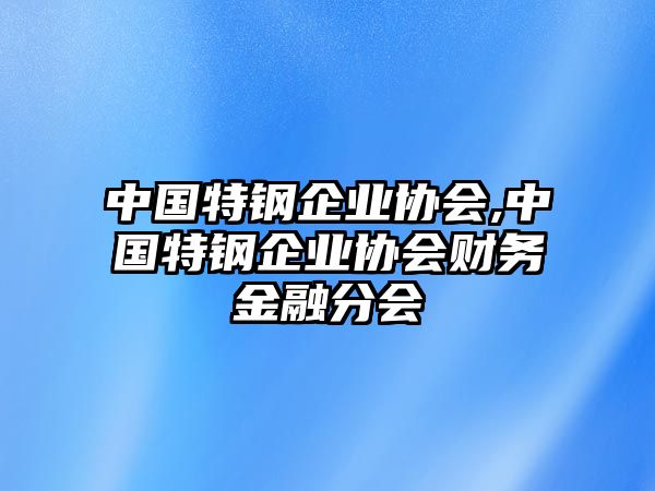 中國特鋼企業(yè)協(xié)會,中國特鋼企業(yè)協(xié)會財務金融分會