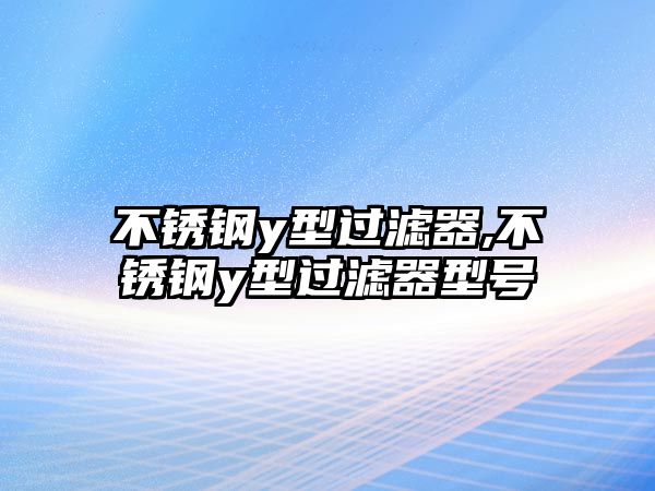 不銹鋼y型過濾器,不銹鋼y型過濾器型號