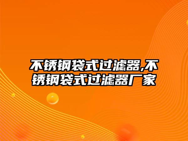 不銹鋼袋式過濾器,不銹鋼袋式過濾器廠家