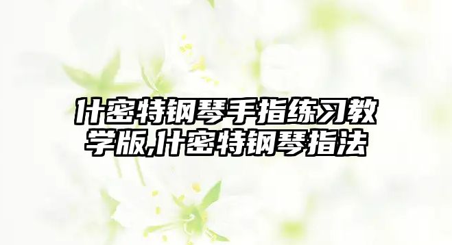 什密特鋼琴手指練習(xí)教學(xué)版,什密特鋼琴指法