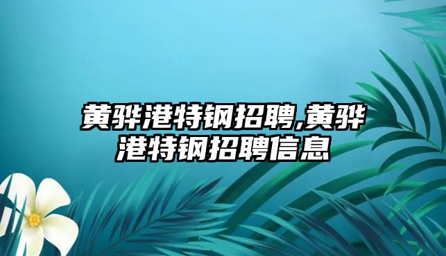 黃驊港特鋼招聘,黃驊港特鋼招聘信息