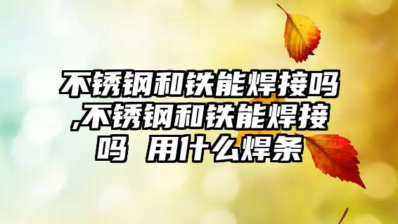 不銹鋼和鐵能焊接嗎,不銹鋼和鐵能焊接嗎 用什么焊條