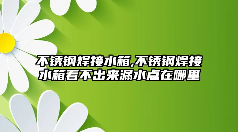 不銹鋼焊接水箱,不銹鋼焊接水箱看不出來漏水點在哪里