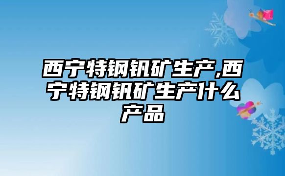 西寧特鋼釩礦生產,西寧特鋼釩礦生產什么產品