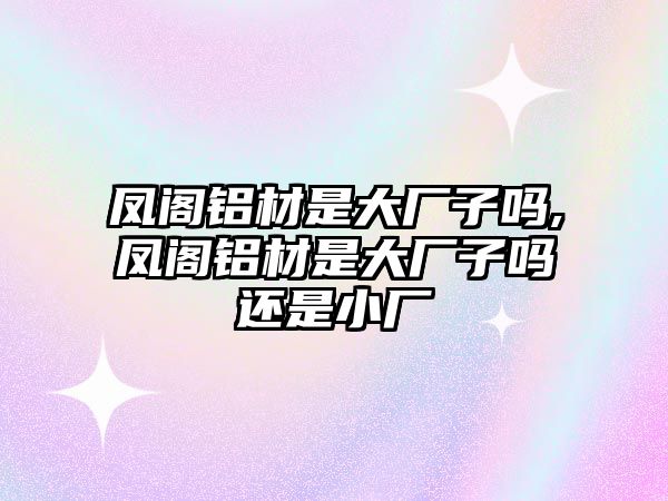 鳳閣鋁材是大廠子嗎,鳳閣鋁材是大廠子嗎還是小廠