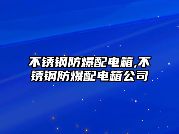 不銹鋼防爆配電箱,不銹鋼防爆配電箱公司