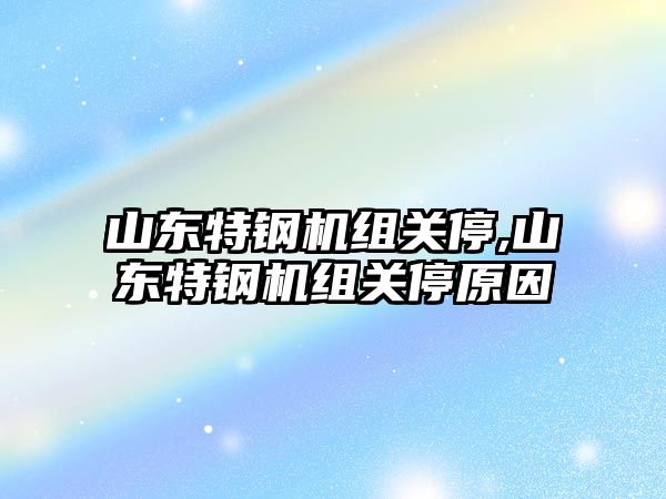 山東特鋼機組關停,山東特鋼機組關停原因