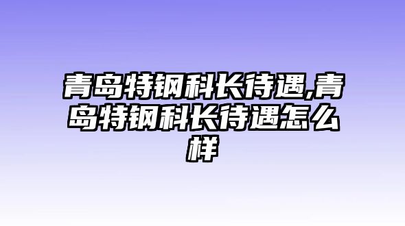 青島特鋼科長待遇,青島特鋼科長待遇怎么樣