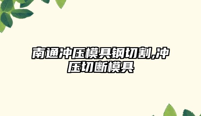 南通沖壓模具鋼切割,沖壓切斷模具