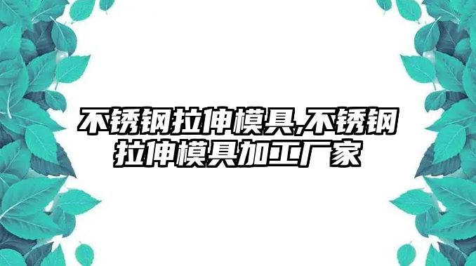 不銹鋼拉伸模具,不銹鋼拉伸模具加工廠家