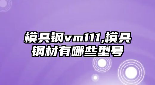 模具鋼vm111,模具鋼材有哪些型號(hào)