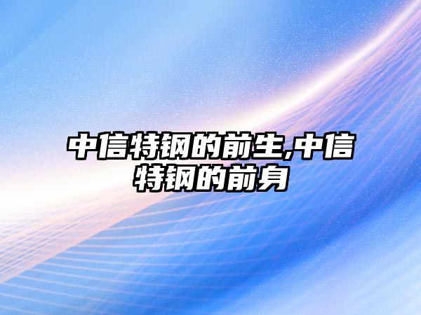 中信特鋼的前生,中信特鋼的前身