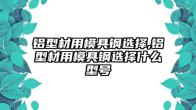 鋁型材用模具鋼選擇,鋁型材用模具鋼選擇什么型號(hào)